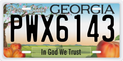 GA license plate PWX6143