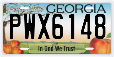 GA license plate PWX6148