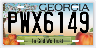 GA license plate PWX6149
