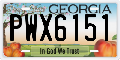 GA license plate PWX6151