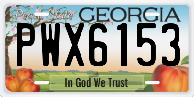 GA license plate PWX6153
