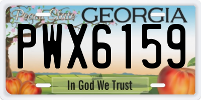 GA license plate PWX6159