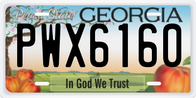 GA license plate PWX6160
