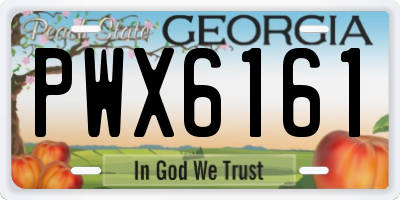 GA license plate PWX6161
