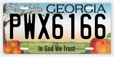 GA license plate PWX6166