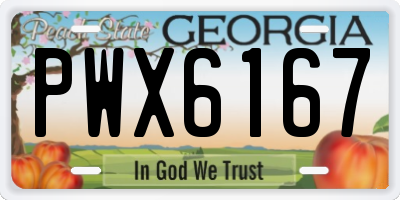 GA license plate PWX6167