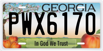 GA license plate PWX6170