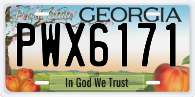 GA license plate PWX6171