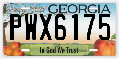 GA license plate PWX6175