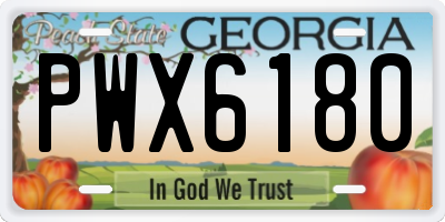 GA license plate PWX6180