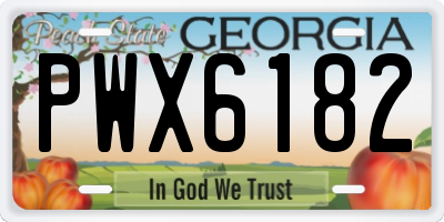 GA license plate PWX6182