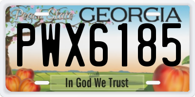 GA license plate PWX6185