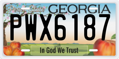 GA license plate PWX6187