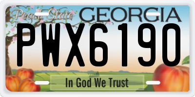 GA license plate PWX6190