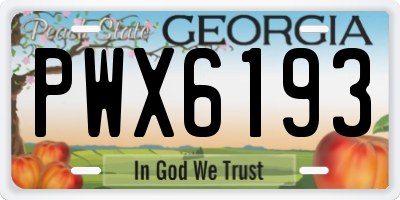 GA license plate PWX6193