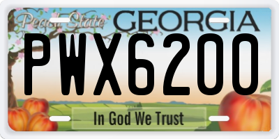 GA license plate PWX6200