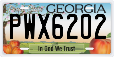 GA license plate PWX6202