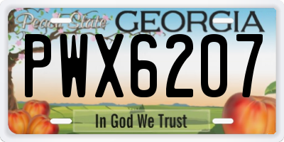 GA license plate PWX6207