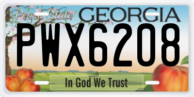 GA license plate PWX6208