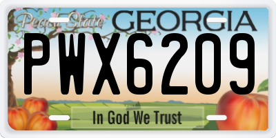 GA license plate PWX6209