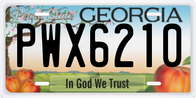 GA license plate PWX6210