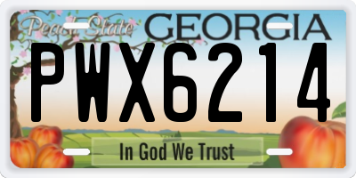 GA license plate PWX6214