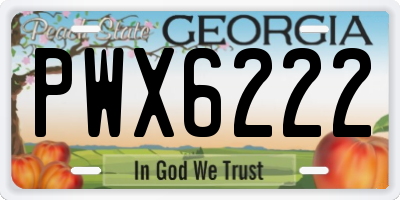 GA license plate PWX6222