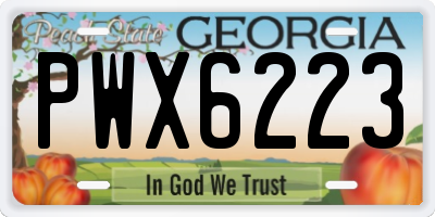 GA license plate PWX6223
