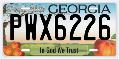GA license plate PWX6226