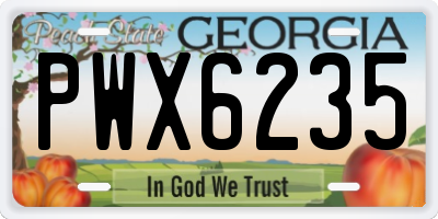 GA license plate PWX6235