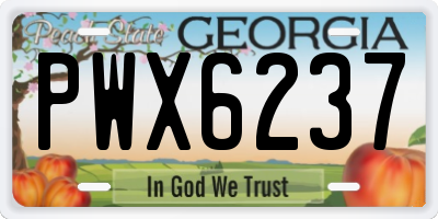 GA license plate PWX6237
