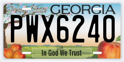 GA license plate PWX6240