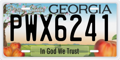 GA license plate PWX6241