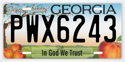 GA license plate PWX6243