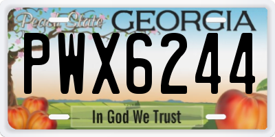 GA license plate PWX6244