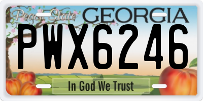 GA license plate PWX6246