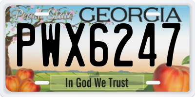 GA license plate PWX6247