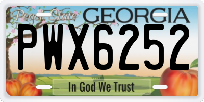 GA license plate PWX6252