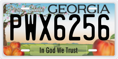 GA license plate PWX6256