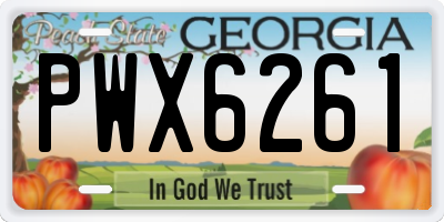 GA license plate PWX6261