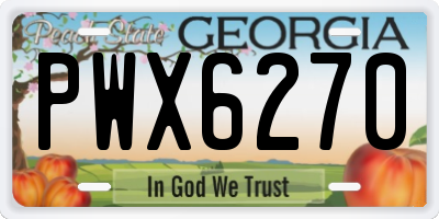 GA license plate PWX6270