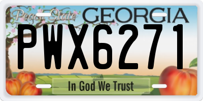 GA license plate PWX6271