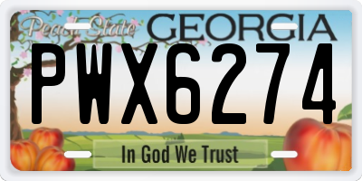 GA license plate PWX6274