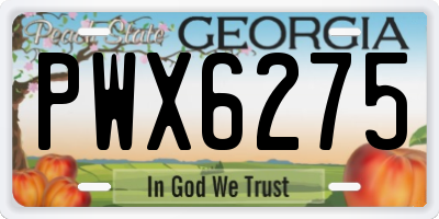 GA license plate PWX6275