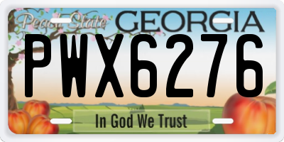 GA license plate PWX6276