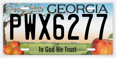 GA license plate PWX6277
