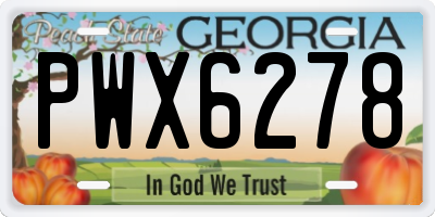 GA license plate PWX6278