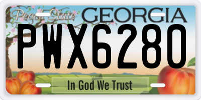 GA license plate PWX6280
