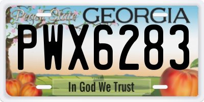 GA license plate PWX6283