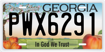 GA license plate PWX6291